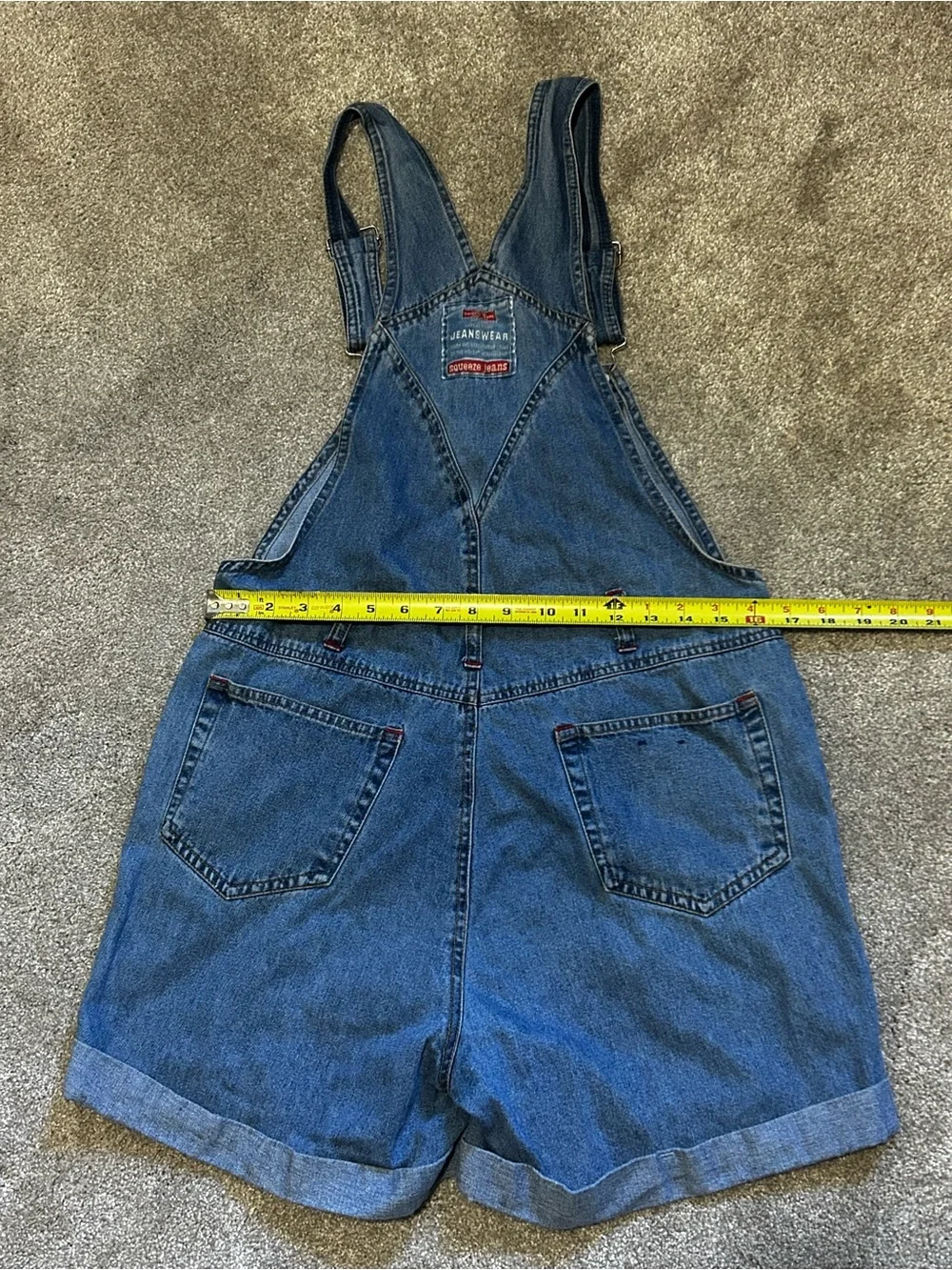 Squeeze Jeans Vintage Y2K Denim Short Overalls Romper Size L